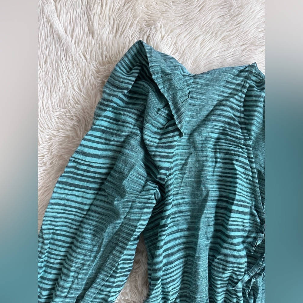 Ulla Johnson Ophelia Cotton Voile Peplum Blouse Teal
Stripe Size 10 - Picture 6 of 16